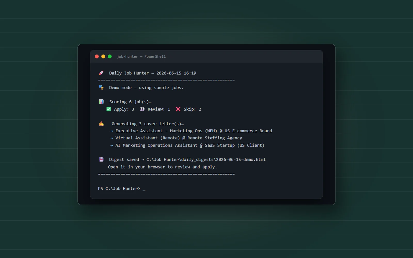 Job Hunter CLI project cover