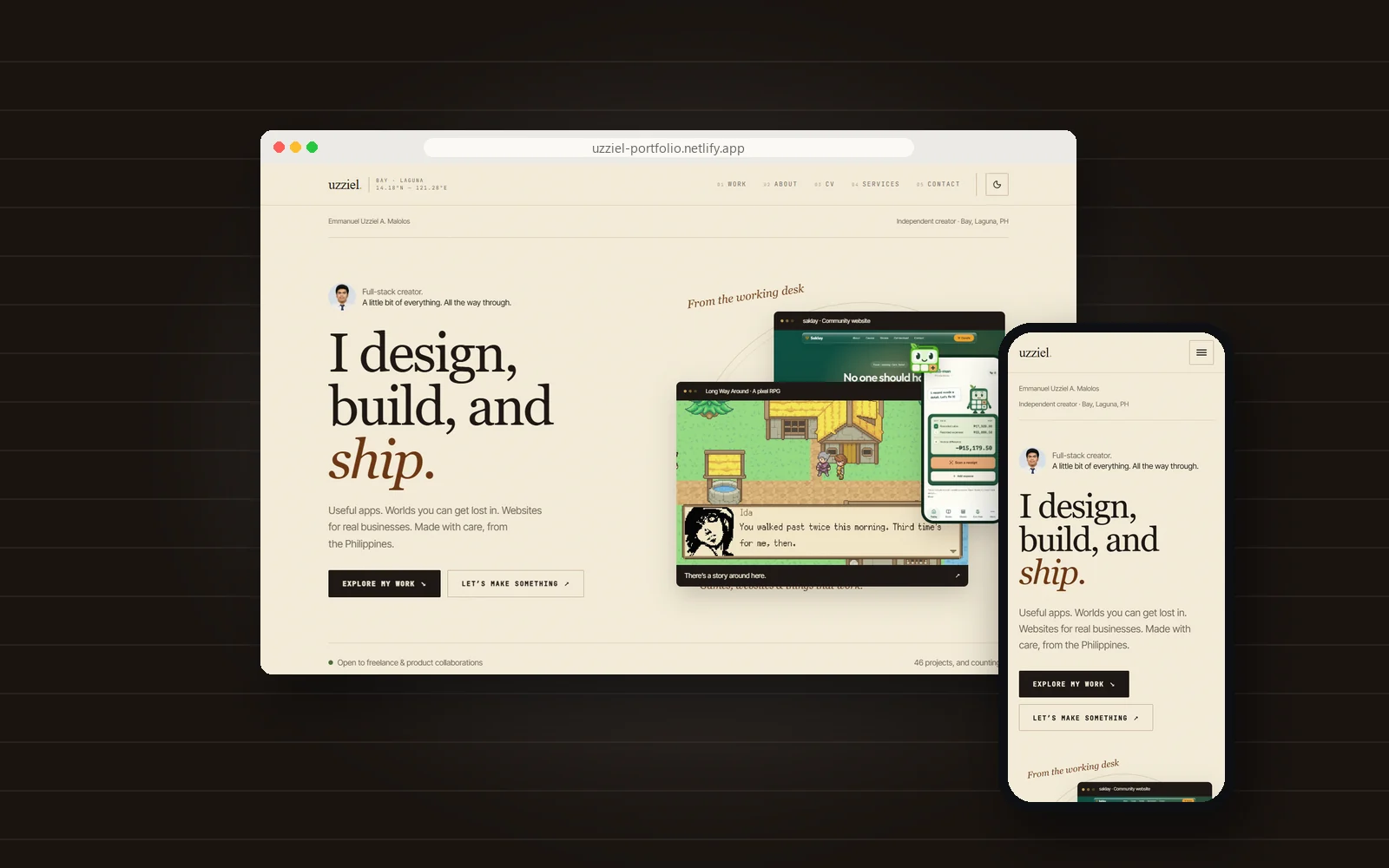 uzziel.dev (this site) project cover
