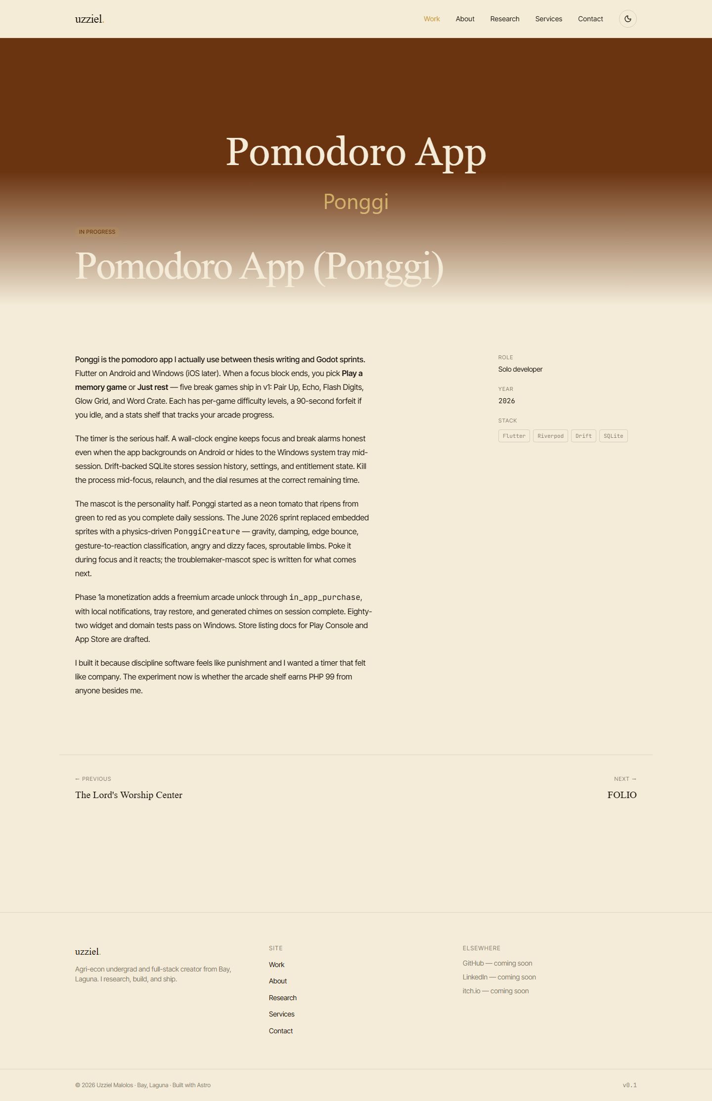 Ponggi case study page showing test results